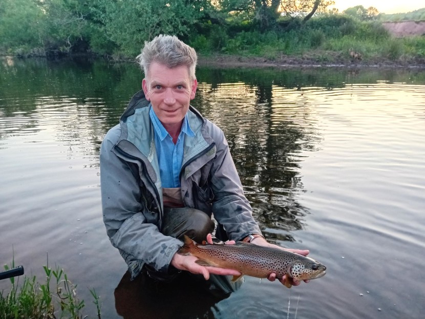 WUF's Simon Evans with a 2lb Usk trout