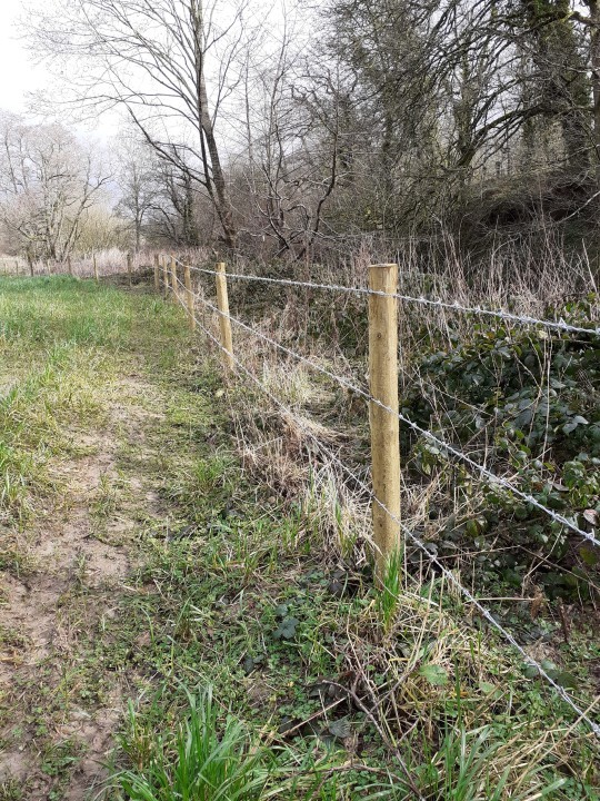 New barbed wire at Kington - JA from Leominster